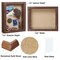 Shadow Box Picture Frame 8x8 Natural Wood Display Case with Linen Back for Memorabilia, Pins, Awards, Medals, Tickets and Photos - Weathered Brown